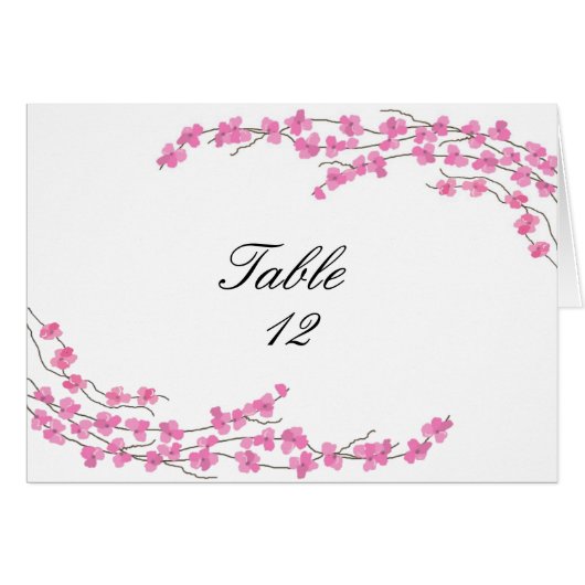 花のテーブル席カード – ピンクの花 (正面横)