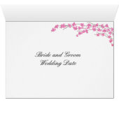 花のテーブル席カード – ピンクの花 (内部横(下))