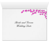 花のテーブル席カード – マゼンタ (内部横(下))