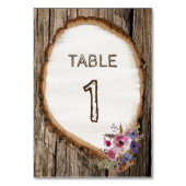 花のテーブル番号と木結婚切り株 テーブルナンバー (裏面)