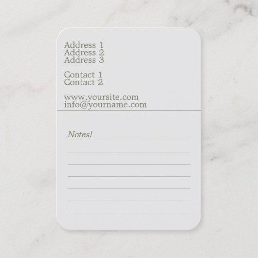 花のテーマ – 名刺 (裏面)