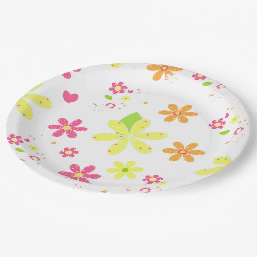 花のデイジー ペーパープレート (アングル)