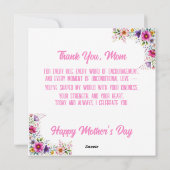 花のデザインが入ったカスタム写真の母の日カード シーズンカード (裏面)