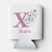 花のデザインが入ったXaraの名前 缶クーラー (裏面)