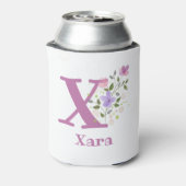 花のデザインが入ったXaraの名前 缶クーラー (缶裏面)