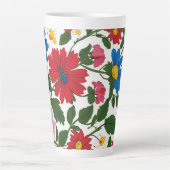 花のデザインが大きい カフェラテマグ (正面)