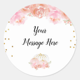 花のデザインのかぼちゃのサンキューシール ラウンドシール