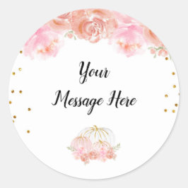 花のデザインのかぼちゃの感謝を表すステッカー ラウンドシール