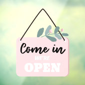 花のデザインのショップオープンシール ウィンドウサイン (シート3)