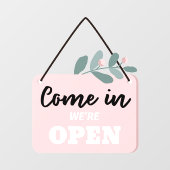 花のデザインのショップオープンシール ウィンドウサイン (シート)