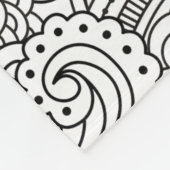 花のデザインの落書き フリースブランケット (角)