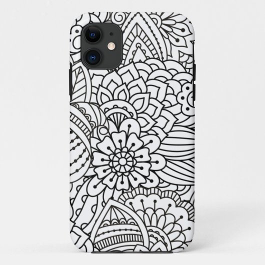 花のデザインの落書き Case-Mate iPhoneケース (裏面)