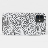 花のデザインの落書き Case-Mate iPhoneケース (裏面(横))