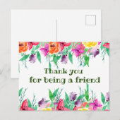 花のデザインをしてくれてありがとう友達 ポストカード (正面/裏面)
