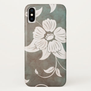 花のデザイン独身のアンティークヴィンテージ背景 iPhone X ケース