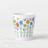 花のデザイン カフェラテマグ (正面)