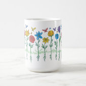 花のデザイン コーヒーマグカップ (中央)