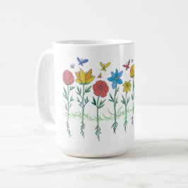 花のデザイン コーヒーマグカップ