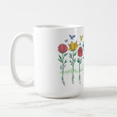 花のデザイン コーヒーマグカップ (左)