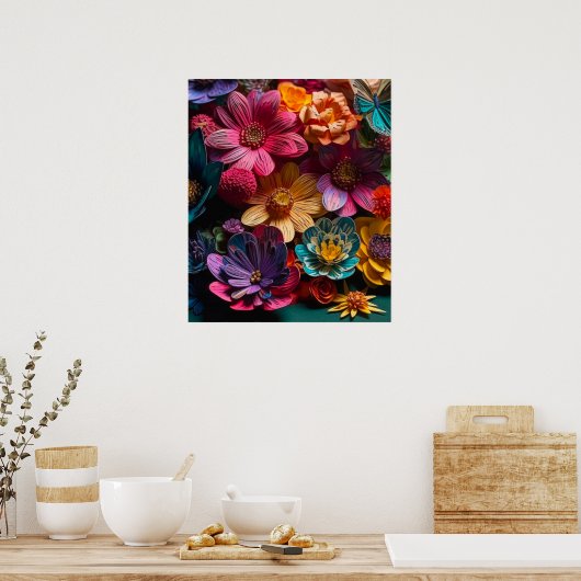 花のデザイン ポスター (キッチン)