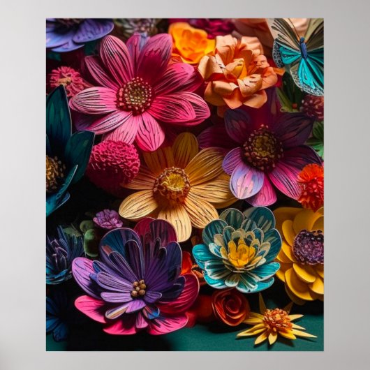 花のデザイン ポスター (正面)