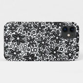 花のデザイン- Black on White.pdf Case-Mate iPhoneケース (裏面(横))