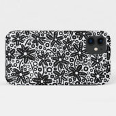 花のデザイン- Black on White.pdf Case-Mate iPhoneケース (裏面(横))