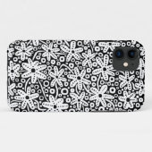 花のデザイン- White on Black.pdf Case-Mate iPhoneケース (裏面(横))