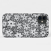 花のデザイン- White on Black.pdf Case-Mate iPhoneケース (裏面(横))