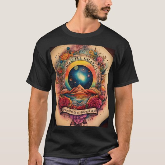 花のデザインTシャツ Tシャツ (正面)