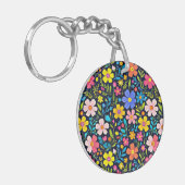 花のデジタルペイント 花のパターン-38875 キーホルダー (正面左)