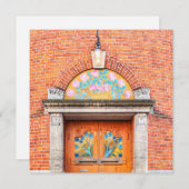 花のデンマークのドアのグリーティングカード シーズンカード (正面/裏面)