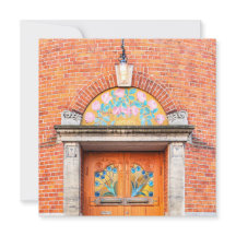 花のデンマークのドアのグリーティングカード