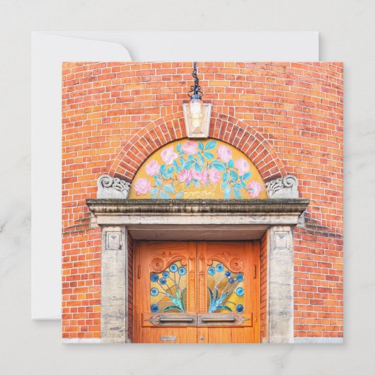 花のデンマークのドアのグリーティングカード シーズンカード (正面)