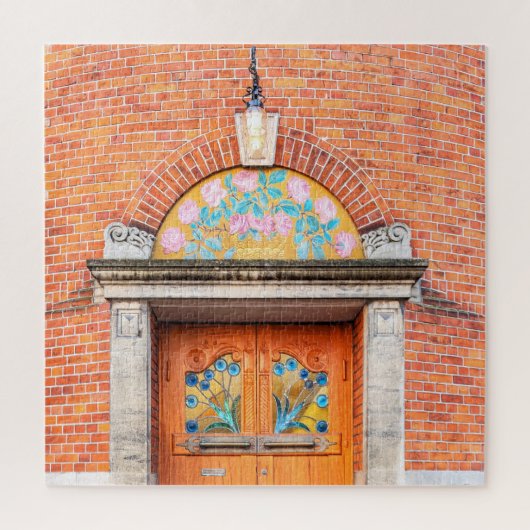 花のデンマークのドア ジグソーパズル (縦)
