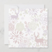 花のトナカイの冬の結婚式招待状 招待状 (裏面)