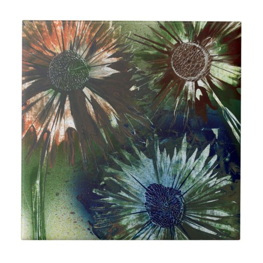 花のトリオ タイル (正面)