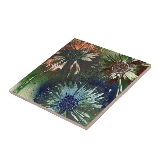 花のトリオ タイル (側面)