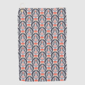 花のトルコの民芸パターン ゴルフタオル (正面)