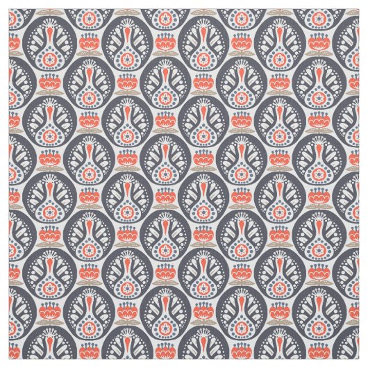 花のトルコの民芸パターン ファブリック (見本)