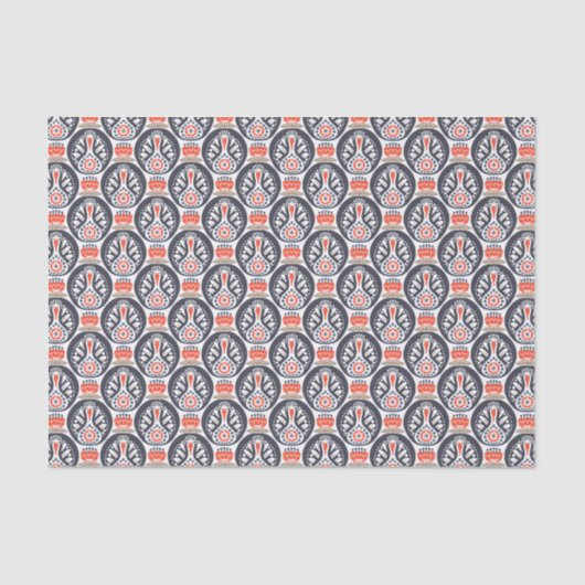 花のトルコの民芸パターン 薄葉紙 (正面)