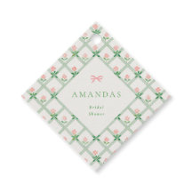 花のトレリス ピンクの弓のガーデンパーティー ブライダルシャワー