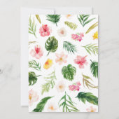 花のトロピカルガールベイビーシャワー 招待状 (裏面)