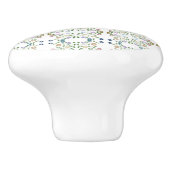 花のドアのプル セラミックノブ (側面)