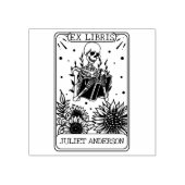 花のドクロの本のタロット図書館  ラバースタンプ (インプリント)