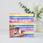 花のドクロ ディア・デ・ロス・ムエルトス パーティー招待状 招待状 (スタンド正面)