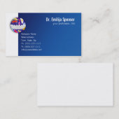 花のドット白スマイル歯科医ビジネスカード 名刺 (正面/裏面)