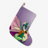 花のドラゴン スモールクリスマスストッキング (正面 (吊り時))