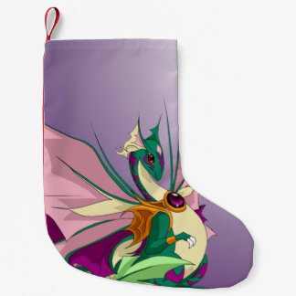 花のドラゴン スモールクリスマスストッキング