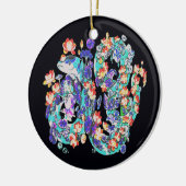 花のドラゴン セラミックオーナメント (左)